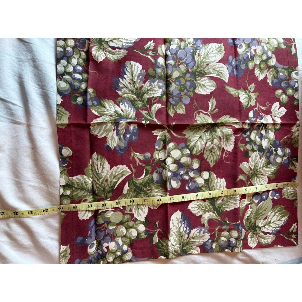 Williams Sonoma Grape Vine Cloth Napkins Set of 4 Burgundy Cotton Made in Italy